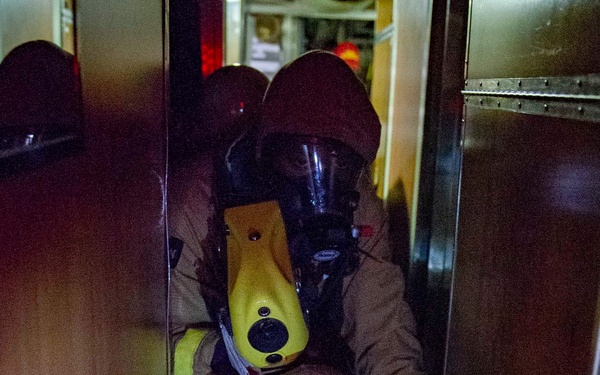 Joint Firefighting Drill Aboard USS Cheyenne