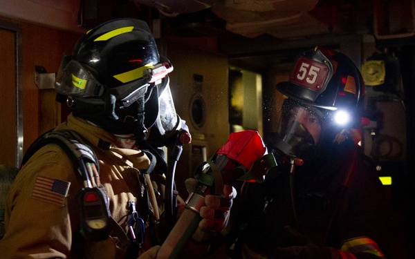 Joint Firefighting Drill Aboard USS Cheyenne