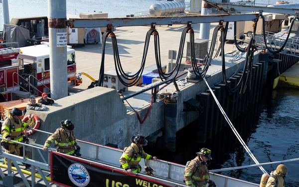 Joint Firefighting Drill Aboard USS Cheyenne