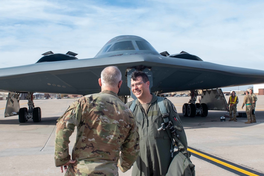 Eighth Air Force Commander Visits Whiteman Air Force Base