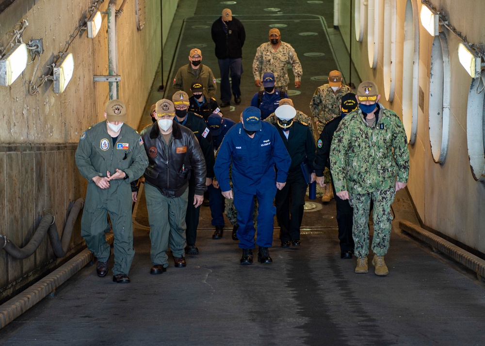 Tri-Party Staff Visits and Tours USS San Antonio