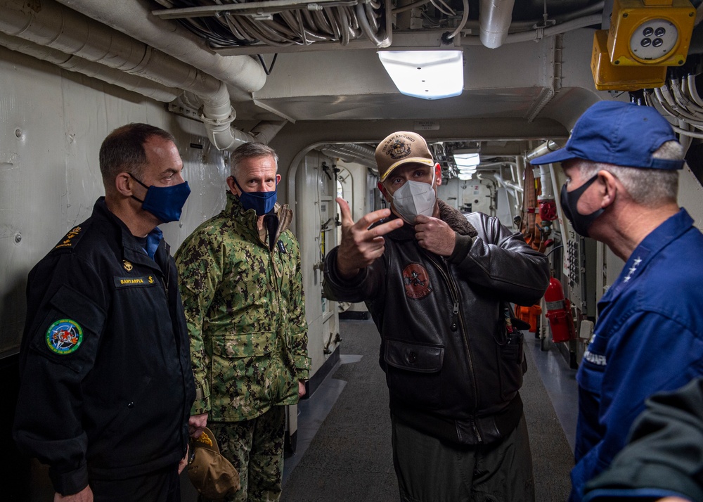 Tri-Party Staff Visits and Tours USS San Antonio