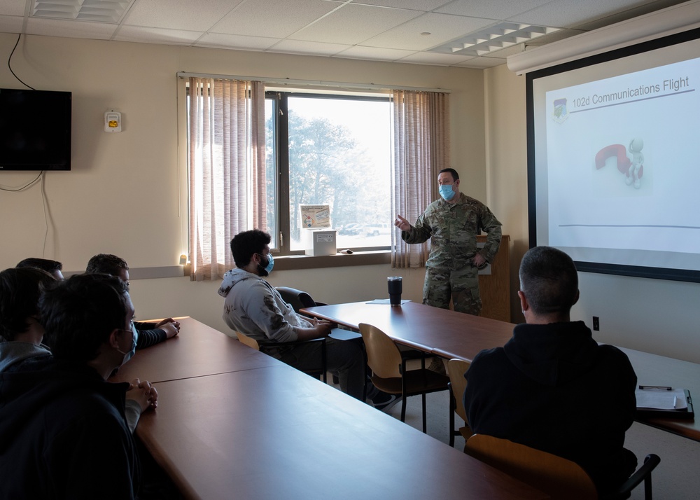 Cape Cod Regional Technical High School students tour 102nd IW