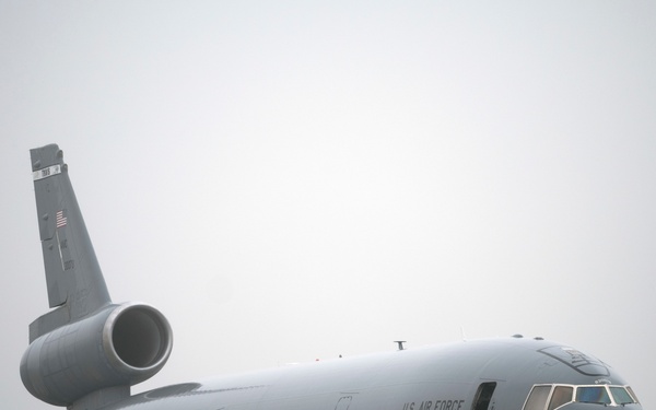 KC-10 Extenders displayed on Travis AFB’s flight line