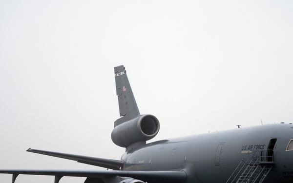 KC-10 Extenders displayed on Travis AFB’s flight line