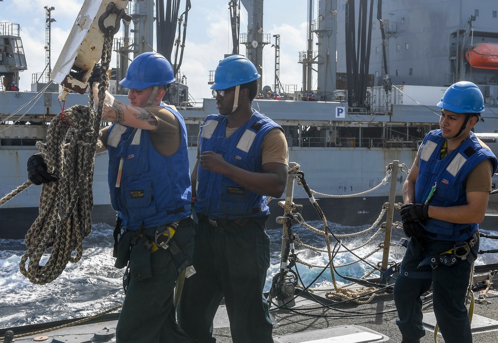 USS Chafee (DDG 90) Conducts a Replenishment-At-Sea in South China Sea