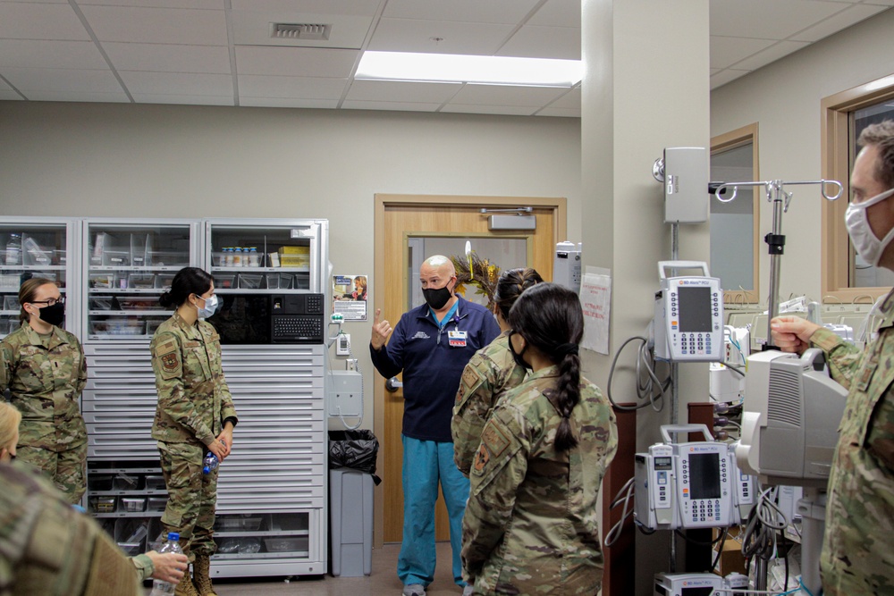 U.S. Air Force Airmen arrive at Benefis Health System in Great Falls, Montana