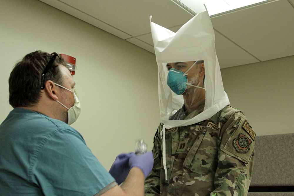 U.S. Air Force Airmen arrive at Benefis Health System in Great Falls, Montana