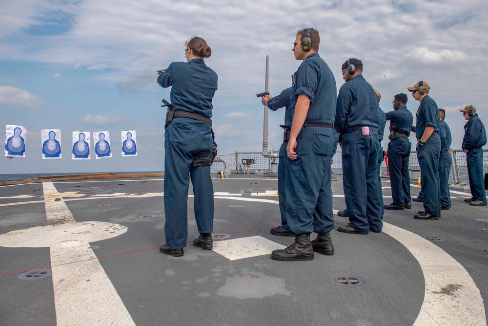 USS Higgins small arms training.