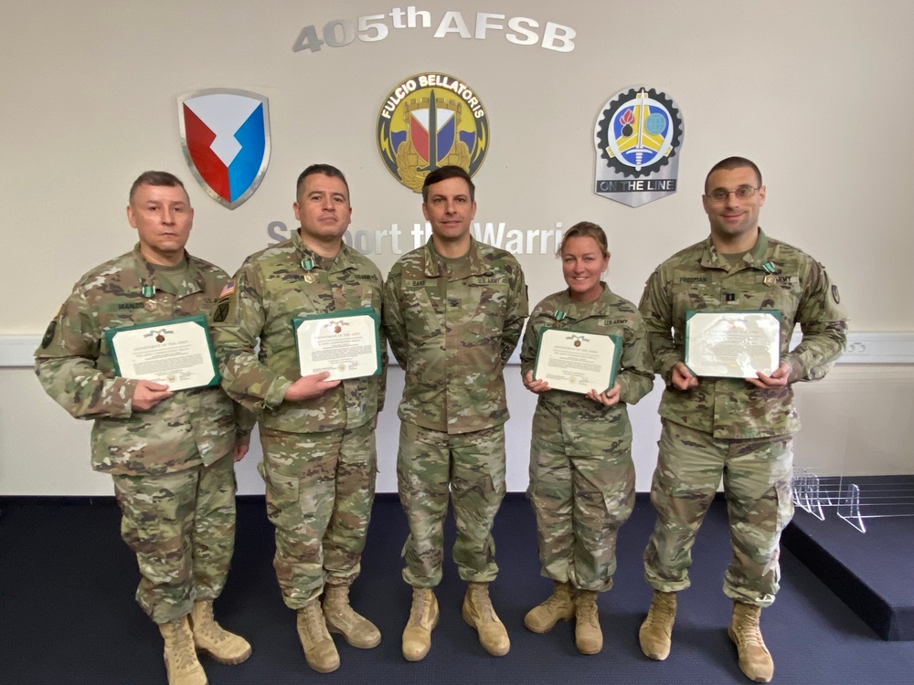 405th AFSB recognizes top performers supporting Operation Allies Welcome, more