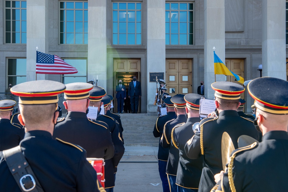 Secretary Austin host Ukraine Minister of Defense Oleksii Reznikov