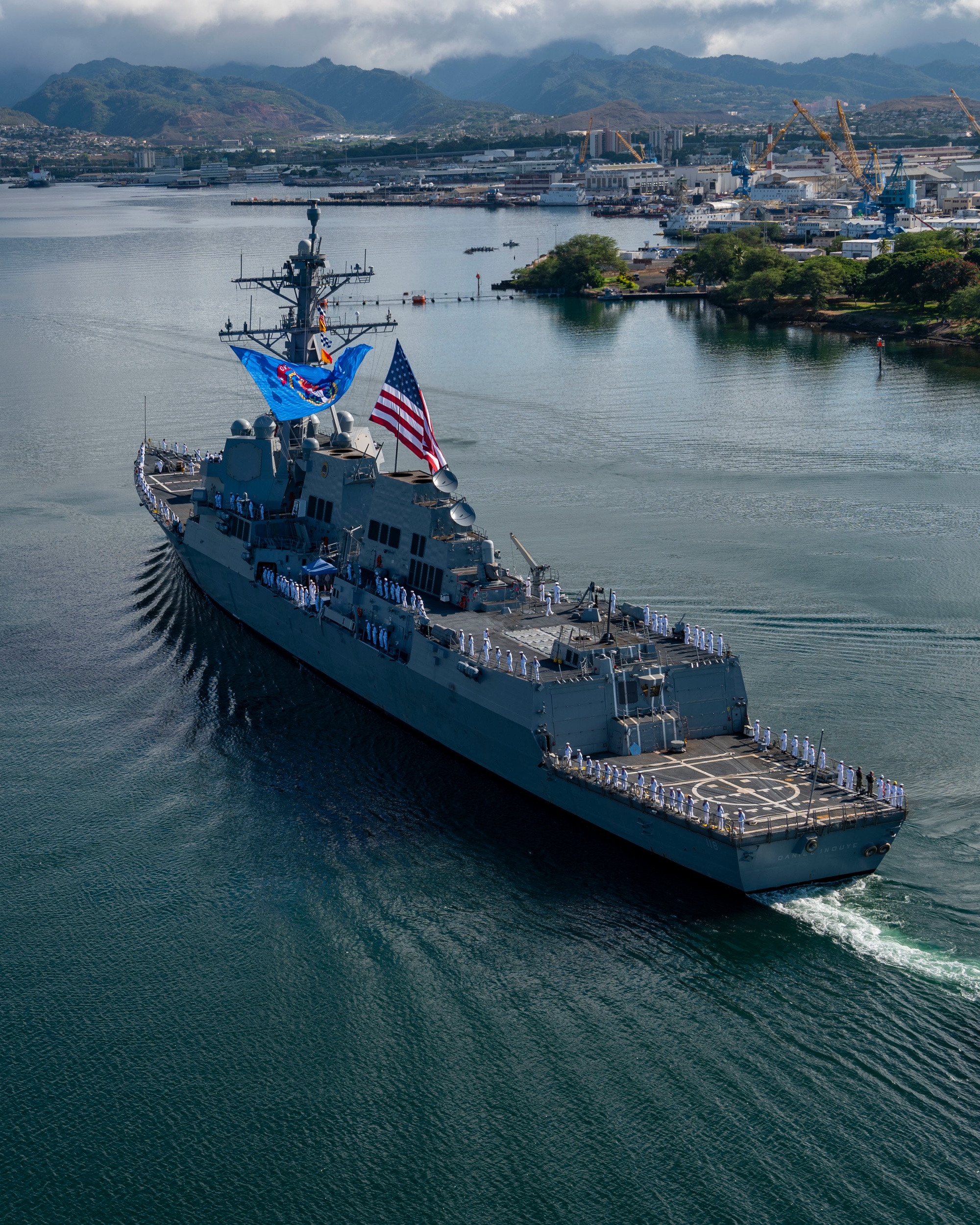 USS DANIEL INOUYE DDG 118 帽子 DDG 118 USS Daniel Inouye Embroidered Hat