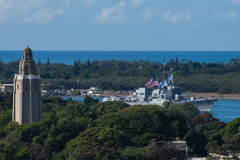 PCU USS Daniel Inouye Arrives at Pearl Harbor