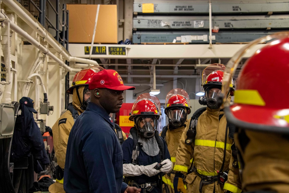 USS America Sailors Conduct Firefighting Excercise
