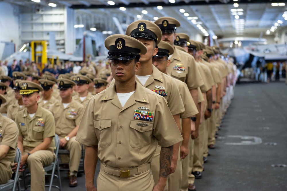 USS Carl Vinson (CVN 70) Conducts Chief Pinning Ceremony