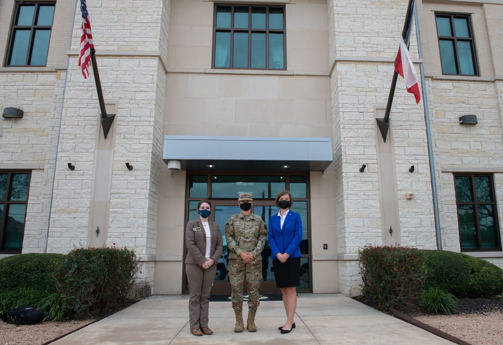 Nicole Ward, Defense Fellow, representative for Congressman Henry Cuellar, visits Joint Base San Antonio