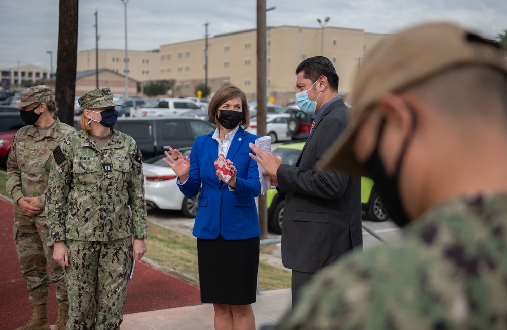 Nicole Ward, Defense Fellow, representative for Congressman Henry Cuellar, visits Joint Base San Antonio