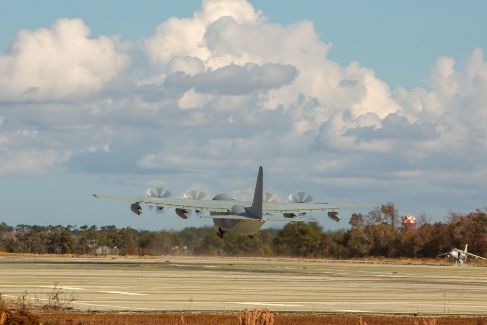 Marines with VMFAT-501 and VMGR-252 conduct a FARP