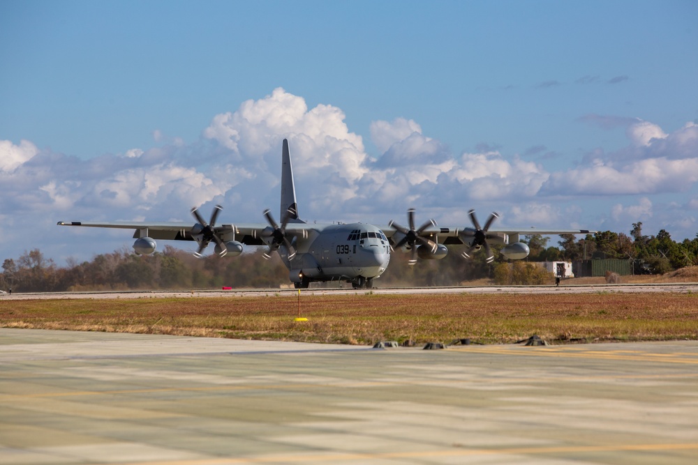Marines with VMFAT-501 and VMGR-252 conduct a FARP