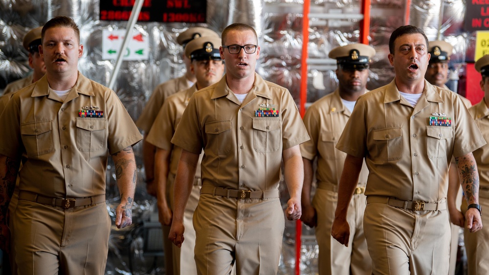 USS Charleston Sailors Get Pinned to the Rank of Chief Petty Officer