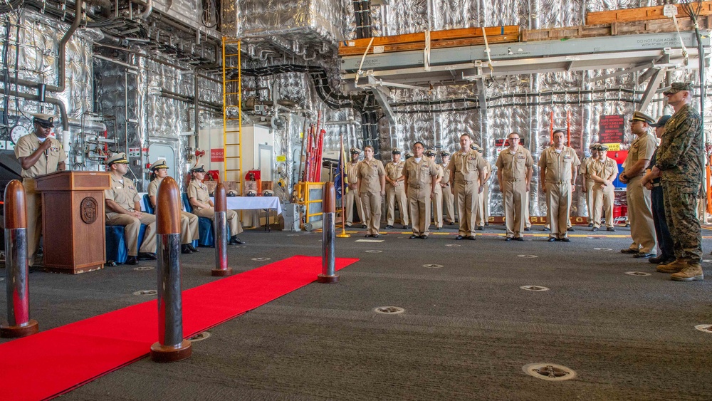 USS Charleston Sailors Get Pinned to the Rank of Chief Petty Officer