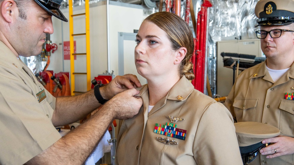 USS Charleston Sailors Get Pinned to the Rank of Chief Petty Officer