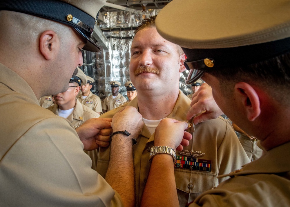 USS Charleston Sailors Get Pinned to the Rank of Chief Petty Officer