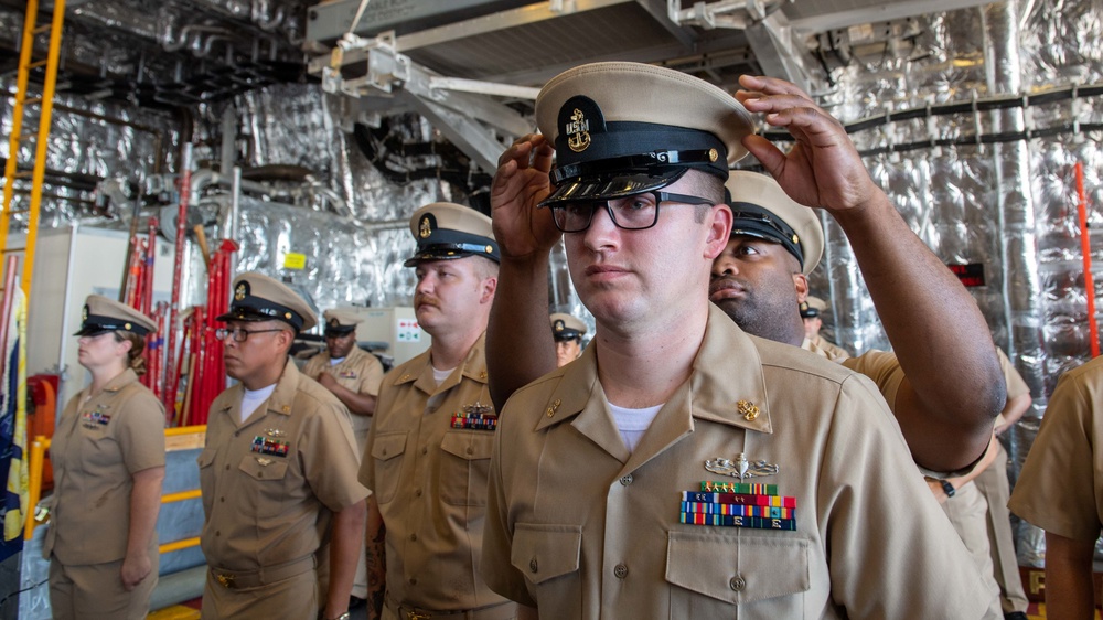 USS Charleston Sailors Get Pinned to the Rank of Chief Petty Officer