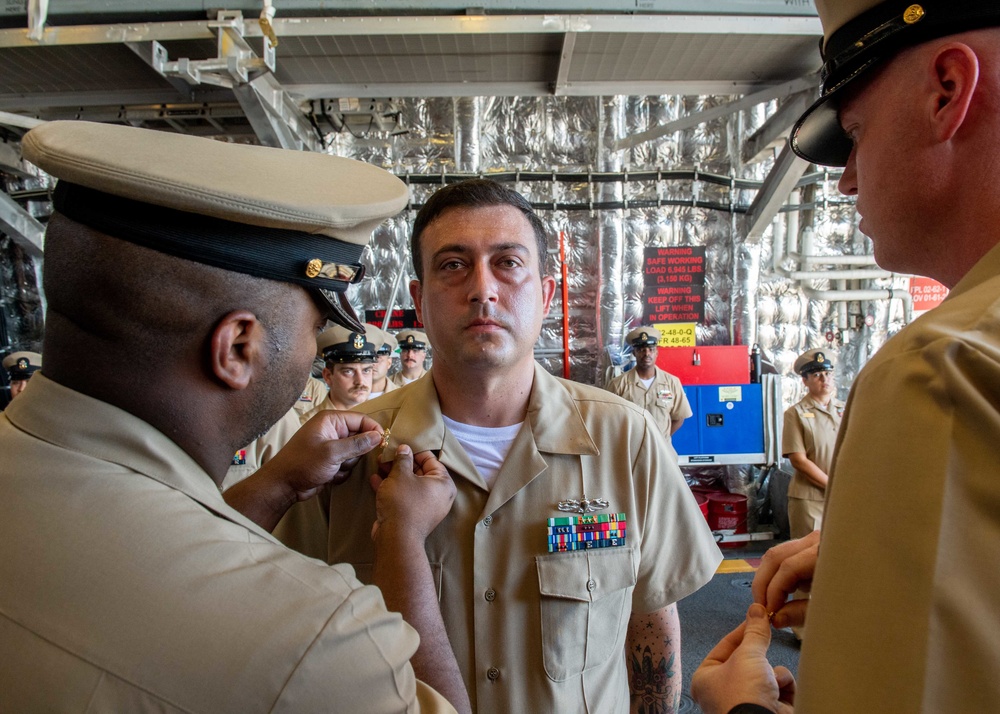 USS Charleston Sailors Get Pinned to the Rank of Chief Petty Officer