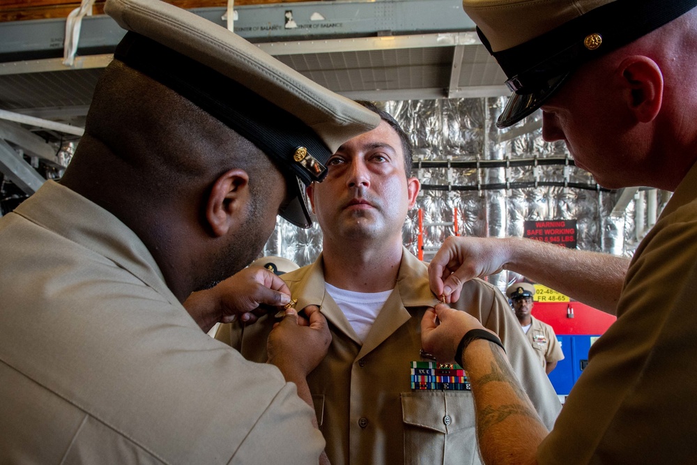 USS Charleston Sailors Get Pinned to the Rank of Chief Petty Officer