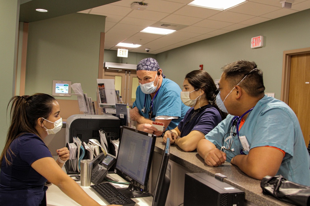 U.S. Airmen conduct medical operations at Benefis Health System in Great Falls, Montana