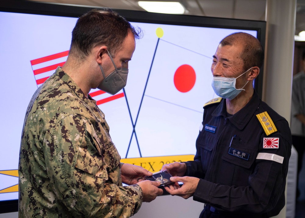 Carrier Strike Group 1 Sailors Visit JS Izumo (DDH 183) During ANNUALEX 2021