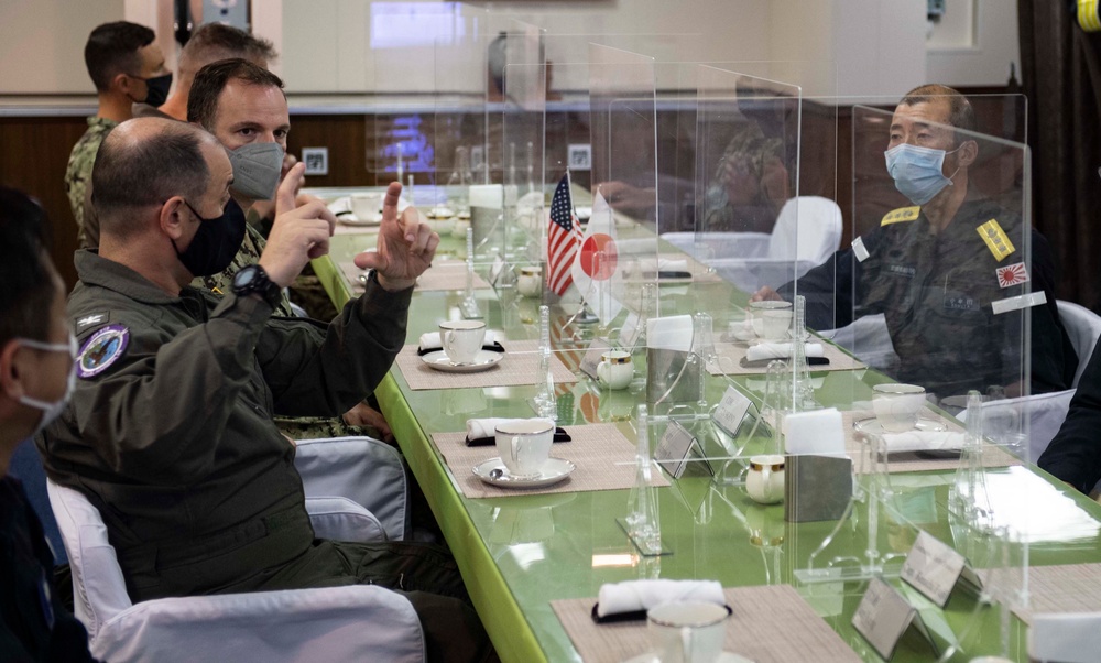 Carrier Strike Group 1 Sailors Visit JS Izumo (DDH 183) During ANNUALEX 2021