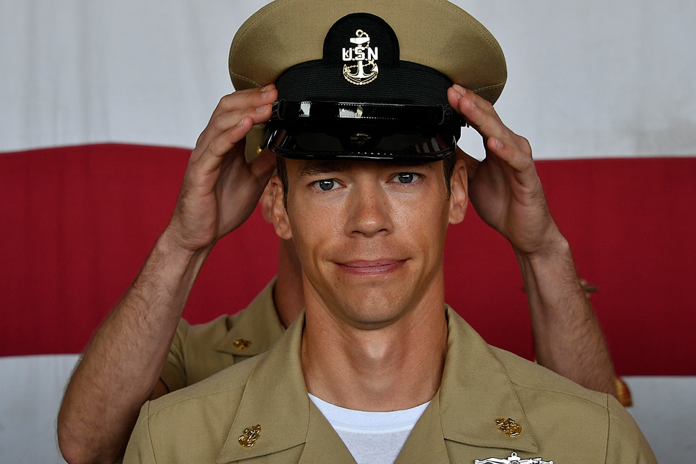 Navy Holds Chief Pinning Ceremony onboard Point Mugu