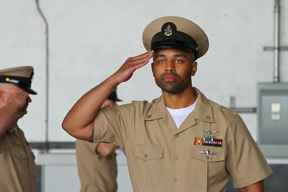 Navy Holds Chief Pinning Ceremony onboard Point Mugu