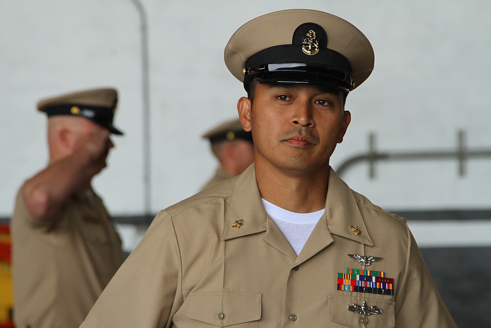 Navy Holds Chief Pinning Ceremony onboard Point Mugu