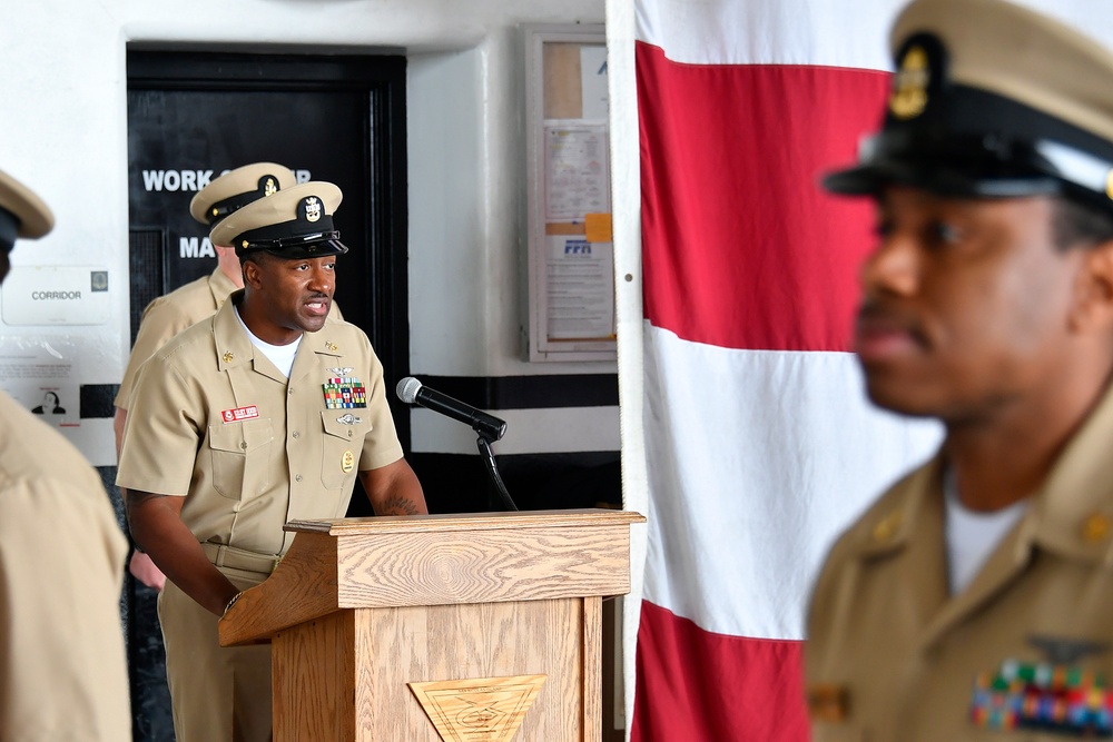 Navy Holds Chief Pinning Ceremony onboard Point Mugu