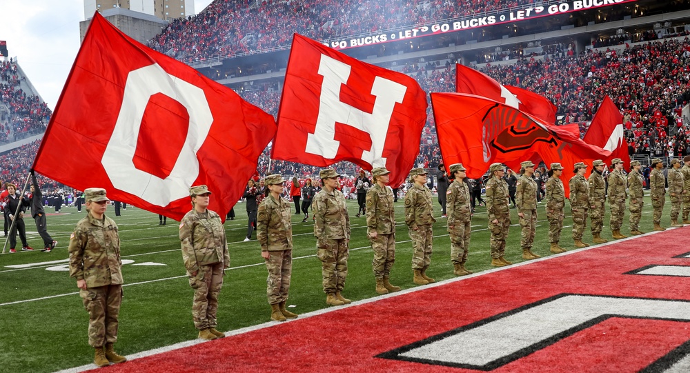 Ohio National Guardsmen, recruits, and veterans honored at OSU Military Appreciation Game