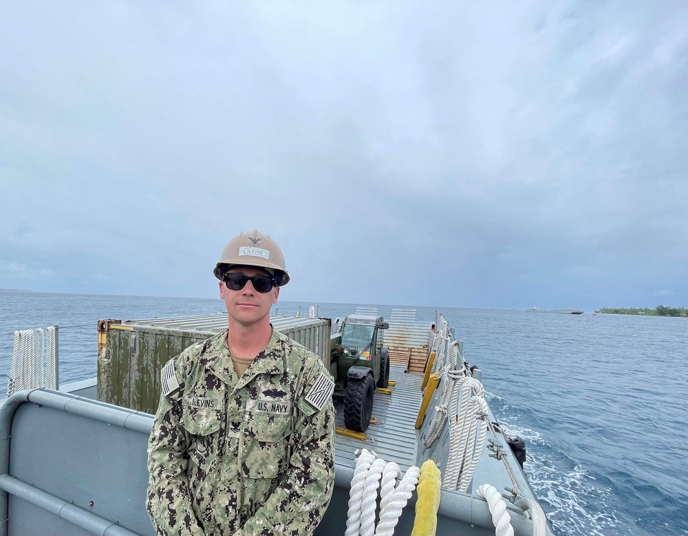 US Navy Seabees with NMCB-5 work with Marshallese Government