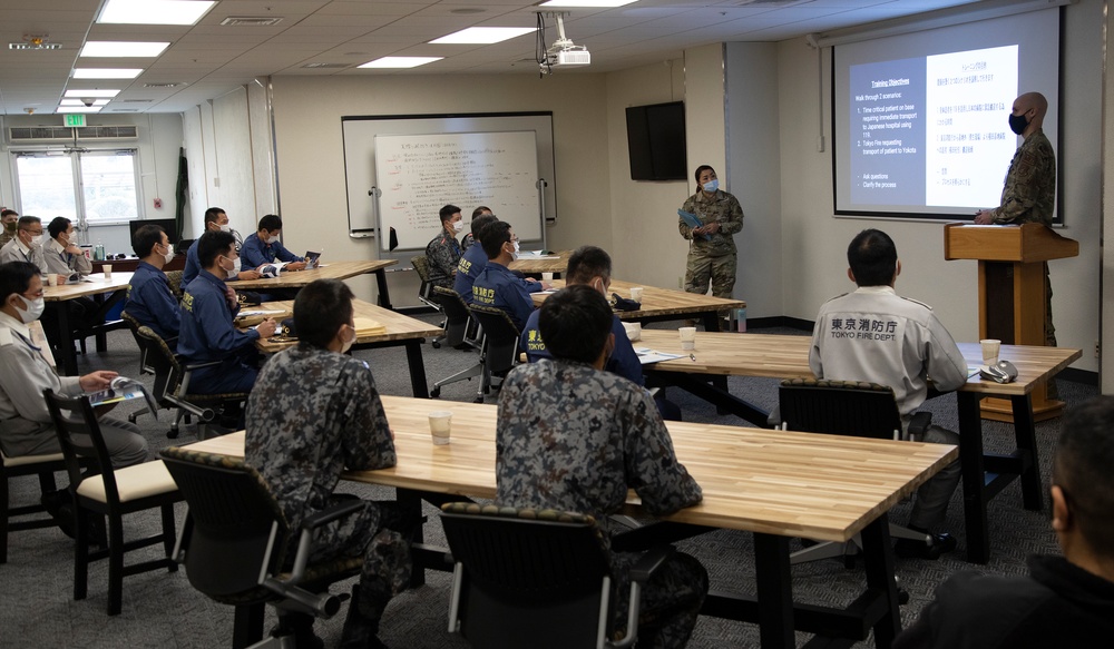 TFD and JASDF first responders visit Yokota Hospital