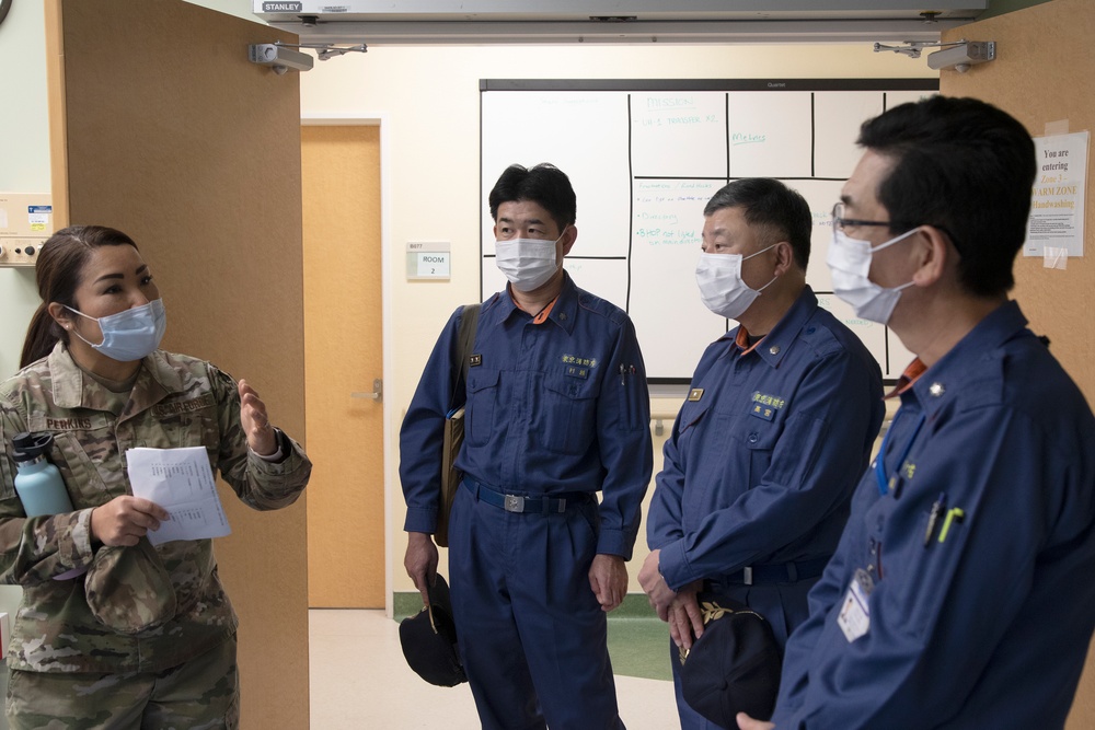 TFD and JASDF first responders visit Yokota Hospital