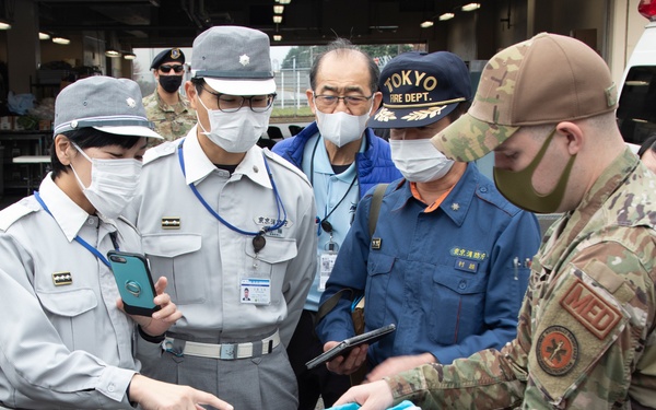 TFD and JASDF first responders visit Yokota Hospital