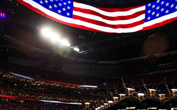 Silent Drill Platoon performs during Atlanta Falcons’ Salute to Service game
