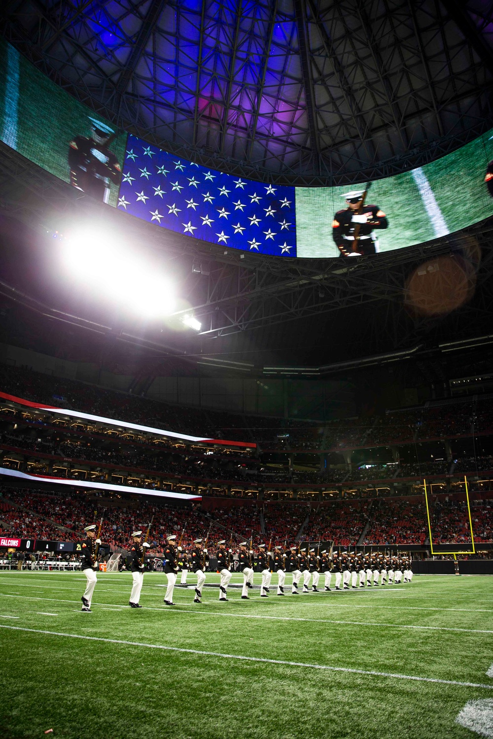 Silent Drill Platoon performs during Atlanta Falcons’ Salute to Service game