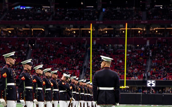 Silent Drill Platoon performs during Atlanta Falcons’ Salute to Service game