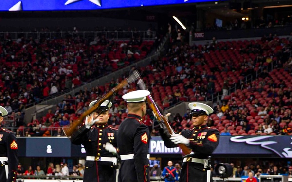 Silent Drill Platoon performs during Atlanta Falcons’ Salute to Service game