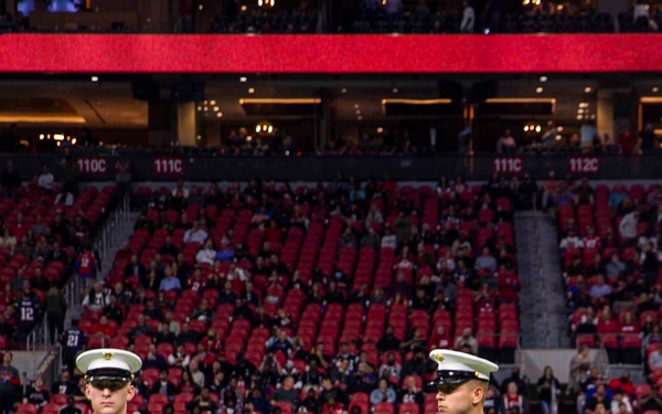 Silent Drill Platoon performs during Atlanta Falcons’ Salute to Service game