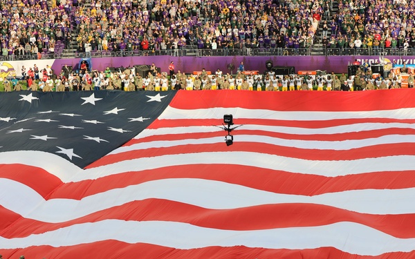 Military Members Partcipate in Salute to Service Football Game