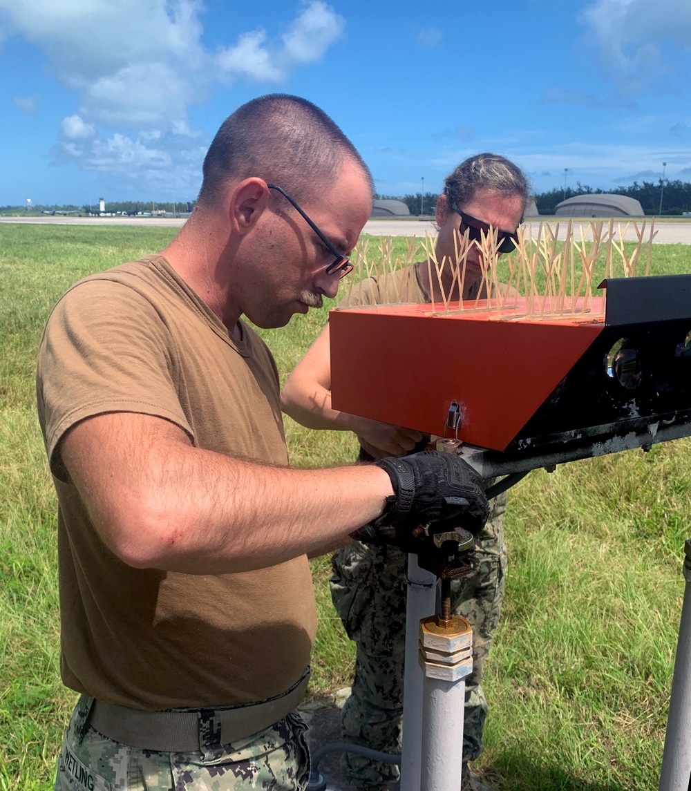 NMCB-5 maintenances PAPI light system in Diego Garcia