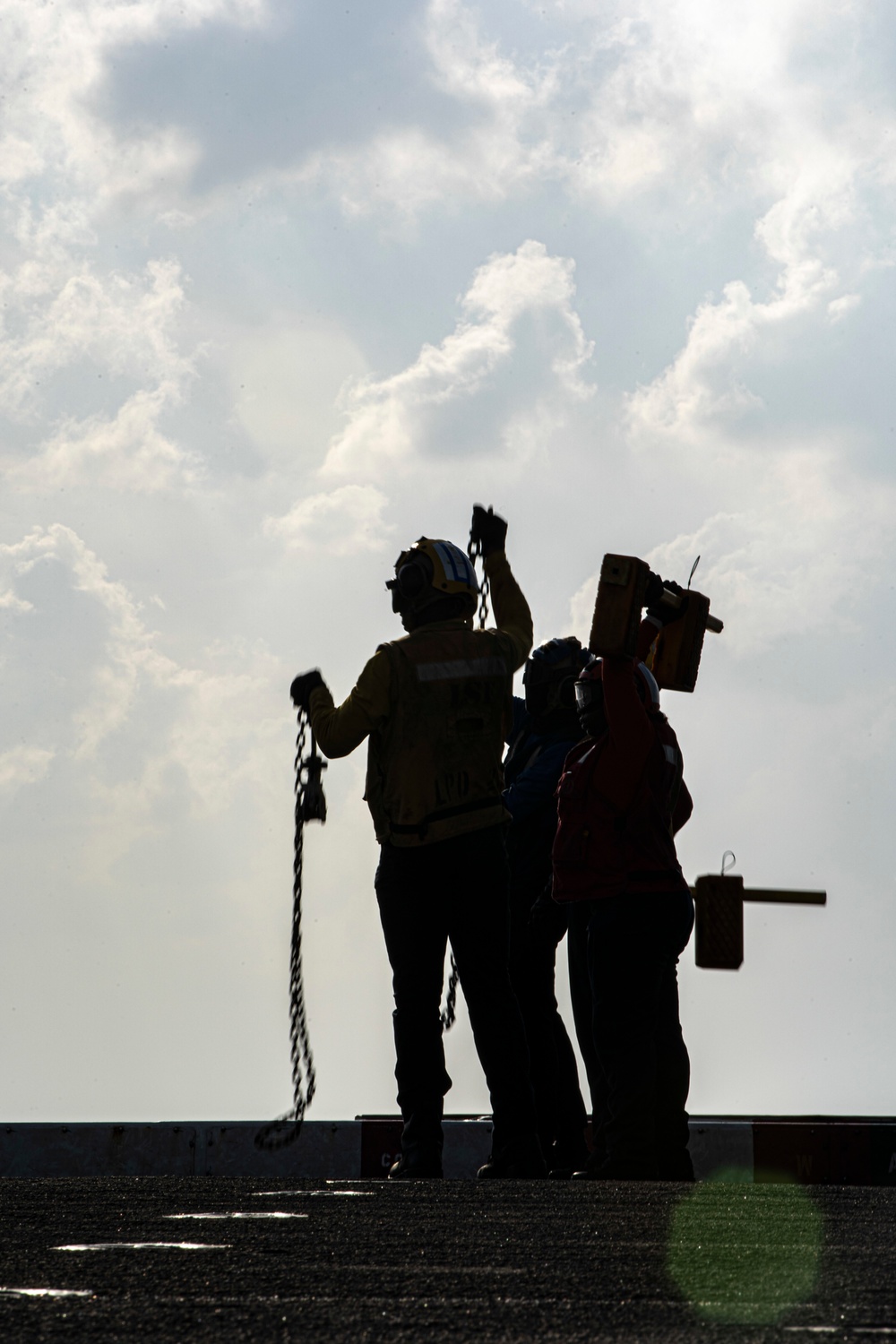 CH-53E Super Stallion functional check flight aboard USS Portland